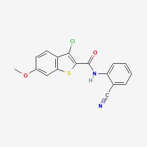 molecular formula C17H11ClN2O2S B7755057 3-chloro-N-(2-cyanophenyl)-6-methoxy-1-benzothiophene-2-carboxamide 