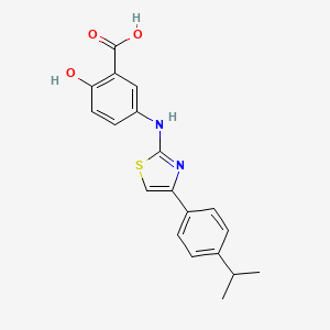 molecular formula C19H18N2O3S B7755067 2-Hydroxy-5-((4-(4-isopropylphenyl)thiazol-2-yl)amino)benzoic acid 