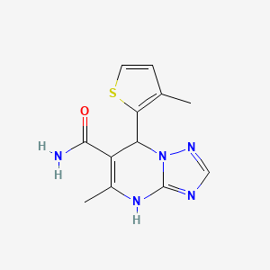 molecular formula C12H13N5OS B7755074 5-Methyl-7-(3-methylthiophen-2-yl)-4,7-dihydro-[1,2,4]triazolo[1,5-a]pyrimidine-6-carboxamide 