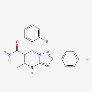 molecular formula C19H15ClFN5O B7755095 2-(4-Chlorophenyl)-7-(2-fluorophenyl)-5-methyl-4,7-dihydro[1,2,4]triazolo[1,5-a]pyrimidine-6-carboxamide 