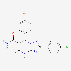 molecular formula C19H15BrClN5O B7755103 7-(4-Bromophenyl)-2-(4-chlorophenyl)-5-methyl-4,7-dihydro-[1,2,4]triazolo[1,5-a]pyrimidine-6-carboxamide 
