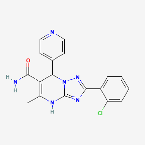 molecular formula C18H15ClN6O B7755105 2-(2-Chlorophenyl)-5-methyl-7-pyridin-4-yl-4,7-dihydro-[1,2,4]triazolo[1,5-a]pyrimidine-6-carboxamide 