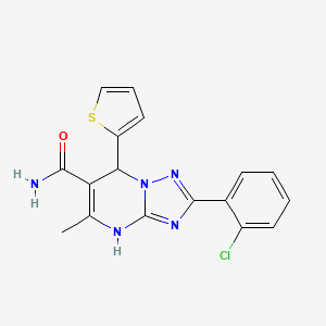 molecular formula C17H14ClN5OS B7755109 2-(2-Chlorophenyl)-5-methyl-7-thiophen-2-yl-4,7-dihydro-[1,2,4]triazolo[1,5-a]pyrimidine-6-carboxamide 