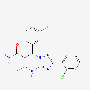 molecular formula C20H18ClN5O2 B7755116 2-(2-Chlorophenyl)-7-(3-methoxyphenyl)-5-methyl-4,7-dihydro[1,2,4]triazolo[1,5-a]pyrimidine-6-carboxamide 