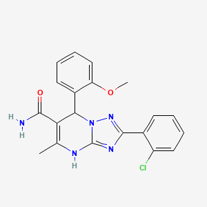 molecular formula C20H18ClN5O2 B7755124 2-(2-Chlorophenyl)-7-(2-methoxyphenyl)-5-methyl-4,7-dihydro[1,2,4]triazolo[1,5-a]pyrimidine-6-carboxamide 
