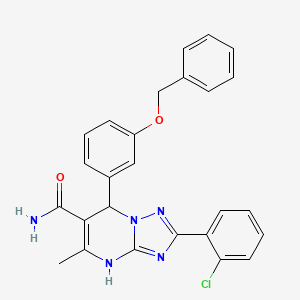molecular formula C26H22ClN5O2 B7755127 2-(2-Chlorophenyl)-5-methyl-7-(3-phenylmethoxyphenyl)-4,7-dihydro-[1,2,4]triazolo[1,5-a]pyrimidine-6-carboxamide 