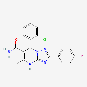 molecular formula C19H15ClFN5O B7755139 7-(2-Chlorophenyl)-2-(4-fluorophenyl)-5-methyl-4,7-dihydro-[1,2,4]triazolo[1,5-a]pyrimidine-6-carboxamide 