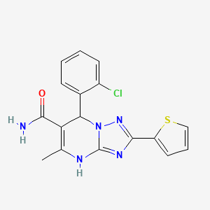 molecular formula C17H14ClN5OS B7755152 7-(2-Chlorophenyl)-5-methyl-2-thiophen-2-yl-4,7-dihydro-[1,2,4]triazolo[1,5-a]pyrimidine-6-carboxamide 