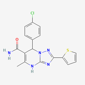 molecular formula C17H14ClN5OS B7755154 7-(4-Chlorophenyl)-5-methyl-2-thien-2-yl-4,7-dihydro[1,2,4]triazolo[1,5-a]pyrimidine-6-carboxamide 