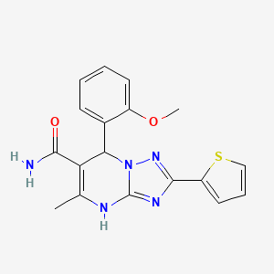 molecular formula C18H17N5O2S B7755165 7-(2-methoxyphenyl)-5-methyl-2-(thiophen-2-yl)-4H,7H-[1,2,4]triazolo[1,5-a]pyrimidine-6-carboxamide 