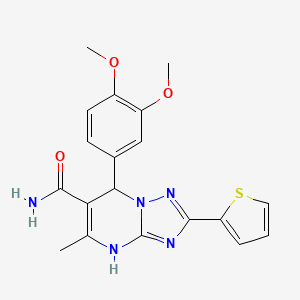 molecular formula C19H19N5O3S B7755174 7-(3,4-Dimethoxyphenyl)-5-methyl-2-thiophen-2-yl-4,7-dihydro-[1,2,4]triazolo[1,5-a]pyrimidine-6-carboxamide 