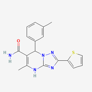 5-Methyl-7-(3-methylphenyl)-2-thiophen-2-yl-4,7-dihydro-[1,2,4]triazolo[1,5-a]pyrimidine-6-carboxamide