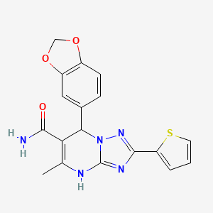 molecular formula C18H15N5O3S B7755206 7-(1,3-Benzodioxol-5-yl)-5-methyl-2-thien-2-yl-4,7-dihydro[1,2,4]triazolo[1,5-a]pyrimidine-6-carboxamide 