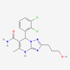 molecular formula C16H17Cl2N5O2 B7755220 7-(2,3-Dichlorophenyl)-2-(3-hydroxypropyl)-5-methyl-4,7-dihydro[1,2,4]triazolo[1,5-a]pyrimidine-6-carboxamide 