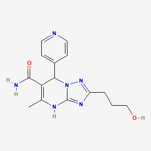 molecular formula C15H18N6O2 B7755242 2-(3-Hydroxypropyl)-5-methyl-7-pyridin-4-yl-4,7-dihydro[1,2,4]triazolo[1,5-a]pyrimidine-6-carboxamide 