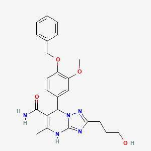 molecular formula C24H27N5O4 B7755252 7-[4-(Benzyloxy)-3-methoxyphenyl]-2-(3-hydroxypropyl)-5-methyl-4,7-dihydro[1,2,4]triazolo[1,5-a]pyrimidine-6-carboxamide 
