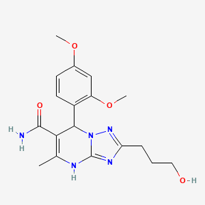 molecular formula C18H23N5O4 B7755256 7-(2,4-Dimethoxyphenyl)-2-(3-hydroxypropyl)-5-methyl-4,7-dihydro[1,2,4]triazolo[1,5-a]pyrimidine-6-carboxamide 
