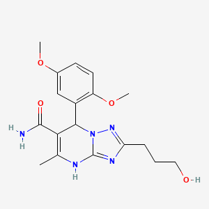 molecular formula C18H23N5O4 B7755258 7-(2,5-Dimethoxyphenyl)-2-(3-hydroxypropyl)-5-methyl-4,7-dihydro[1,2,4]triazolo[1,5-a]pyrimidine-6-carboxamide 