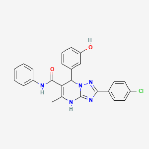 molecular formula C25H20ClN5O2 B7755271 2-(4-chlorophenyl)-7-(3-hydroxyphenyl)-5-methyl-N-phenyl-4,7-dihydro-[1,2,4]triazolo[1,5-a]pyrimidine-6-carboxamide 