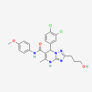 molecular formula C23H23Cl2N5O3 B7755293 7-(3,4-dichlorophenyl)-2-(3-hydroxypropyl)-N-(4-methoxyphenyl)-5-methyl-4H,7H-[1,2,4]triazolo[1,5-a]pyrimidine-6-carboxamide 