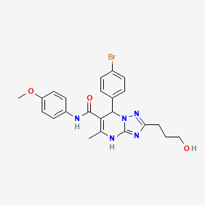 molecular formula C23H24BrN5O3 B7755300 7-(4-bromophenyl)-2-(3-hydroxypropyl)-N-(4-methoxyphenyl)-5-methyl-4,7-dihydro[1,2,4]triazolo[1,5-a]pyrimidine-6-carboxamide 