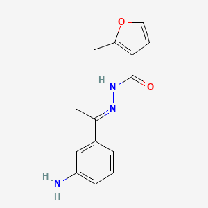 molecular formula C14H15N3O2 B7755311 N'-[(E)-1-(3-Aminophenyl)ethylidene]-2-methyl-3-furohydrazide 