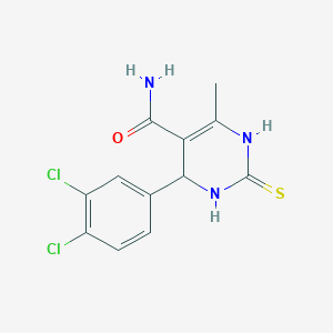 molecular formula C12H11Cl2N3OS B7755317 4-(3,4-dichlorophenyl)-6-methyl-2-sulfanylidene-3,4-dihydro-1H-pyrimidine-5-carboxamide 