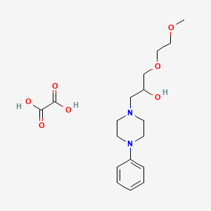 molecular formula C18H28N2O7 B7755329 1-(2-Methoxy-ethoxy)-3-(4-phenyl-piperazin-1-yl)-propan-2-ol 