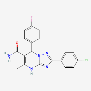 molecular formula C19H15ClFN5O B7755332 2-(4-Chlorophenyl)-7-(4-fluorophenyl)-5-methyl-4,7-dihydro-[1,2,4]triazolo[1,5-a]pyrimidine-6-carboxamide 