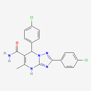 molecular formula C19H15Cl2N5O B7755335 2,7-Bis(4-chlorophenyl)-5-methyl-4,7-dihydro-[1,2,4]triazolo[1,5-a]pyrimidine-6-carboxamide 