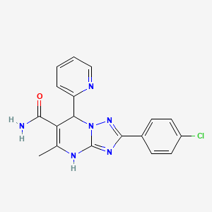 2-(4-Chlorophenyl)-5-methyl-7-pyridin-2-yl-4,7-dihydro[1,2,4]triazolo[1,5-a]pyrimidine-6-carboxamide