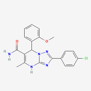 molecular formula C20H18ClN5O2 B7755353 2-(4-Chlorophenyl)-7-(2-methoxyphenyl)-5-methyl-4,7-dihydro[1,2,4]triazolo[1,5-a]pyrimidine-6-carboxamide 