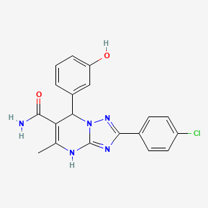 molecular formula C19H16ClN5O2 B7755356 2-(4-Chlorophenyl)-7-(3-hydroxyphenyl)-5-methyl-4,7-dihydro-[1,2,4]triazolo[1,5-a]pyrimidine-6-carboxamide 
