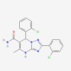 molecular formula C19H15Cl2N5O B7755381 2,7-Bis(2-chlorophenyl)-5-methyl-4,7-dihydro[1,2,4]triazolo[1,5-a]pyrimidine-6-carboxamide 