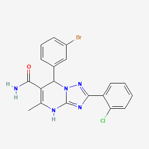 molecular formula C19H15BrClN5O B7755392 7-(3-Bromophenyl)-2-(2-chlorophenyl)-5-methyl-4,7-dihydro-[1,2,4]triazolo[1,5-a]pyrimidine-6-carboxamide 