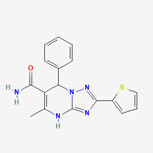 molecular formula C17H15N5OS B7755410 5-Methyl-7-phenyl-2-thiophen-2-yl-4,7-dihydro-[1,2,4]triazolo[1,5-a]pyrimidine-6-carboxamide 