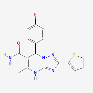 molecular formula C17H14FN5OS B7755411 7-(4-Fluorophenyl)-5-methyl-2-thiophen-2-yl-4,7-dihydro-[1,2,4]triazolo[1,5-a]pyrimidine-6-carboxamide 