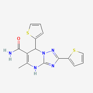 molecular formula C15H13N5OS2 B7755413 5-Methyl-2,7-dithien-2-yl-4,7-dihydro[1,2,4]triazolo[1,5-a]pyrimidine-6-carboxamide 