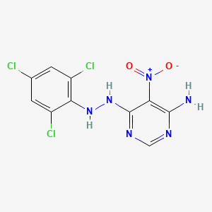 molecular formula C10H7Cl3N6O2 B7755466 5-Nitro-6-[2-(2,4,6-trichlorophenyl)hydrazinyl]pyrimidin-4-amine 