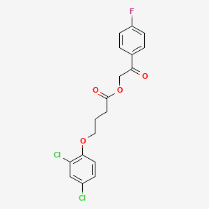 molecular formula C18H15Cl2FO4 B7755483 2-(4-Fluorophenyl)-2-oxoethyl 4-(2,4-dichlorophenoxy)butanoate 