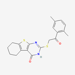 molecular formula C20H20N2O2S2 B7755526 2-[2-(2,5-dimethylphenyl)-2-oxoethyl]sulfanyl-5,6,7,8-tetrahydro-3H-[1]benzothiolo[2,3-d]pyrimidin-4-one 