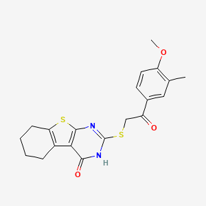 2-[(4-Hydroxy-5,6,7,8-tetrahydro[1]benzothieno[2,3-d]pyrimidin-2-yl)sulfanyl]-1-(4-methoxy-3-methylphenyl)ethanone