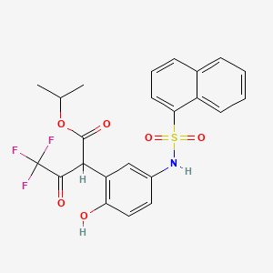 molecular formula C23H20F3NO6S B7755568 Propan-2-yl 4,4,4-trifluoro-2-[2-hydroxy-5-(naphthalen-1-ylsulfonylamino)phenyl]-3-oxobutanoate 