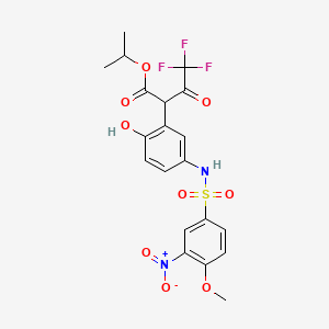 molecular formula C20H19F3N2O9S B7755571 Propan-2-yl 4,4,4-trifluoro-2-(2-hydroxy-5-{[(4-methoxy-3-nitrophenyl)sulfonyl]amino}phenyl)-3-oxobutanoate 