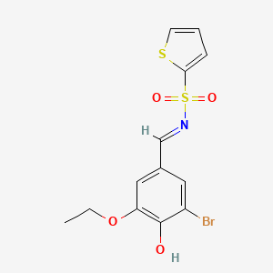 (NE)-N-[(3-bromo-5-ethoxy-4-hydroxyphenyl)methylidene]thiophene-2-sulfonamide