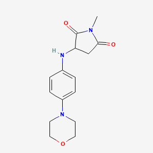 molecular formula C15H19N3O3 B7755631 1-Methyl-3-{[4-(morpholin-4-yl)phenyl]amino}pyrrolidine-2,5-dione 