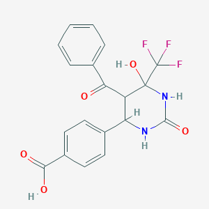 4-[6-Hydroxy-2-oxo-5-(phenylcarbonyl)-6-(trifluoromethyl)hexahydropyrimidin-4-yl]benzoic acid