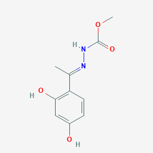 molecular formula C10H12N2O4 B7755653 methyl (2E)-2-[1-(2,4-dihydroxyphenyl)ethylidene]hydrazinecarboxylate 