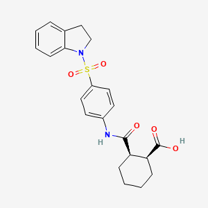 molecular formula C22H24N2O5S B7755686 (1S,2R)-2-[[4-(2,3-dihydroindol-1-ylsulfonyl)phenyl]carbamoyl]cyclohexane-1-carboxylic acid 