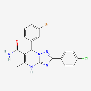 molecular formula C19H15BrClN5O B7755702 7-(3-Bromophenyl)-2-(4-chlorophenyl)-5-methyl-4,7-dihydro-[1,2,4]triazolo[1,5-a]pyrimidine-6-carboxamide 